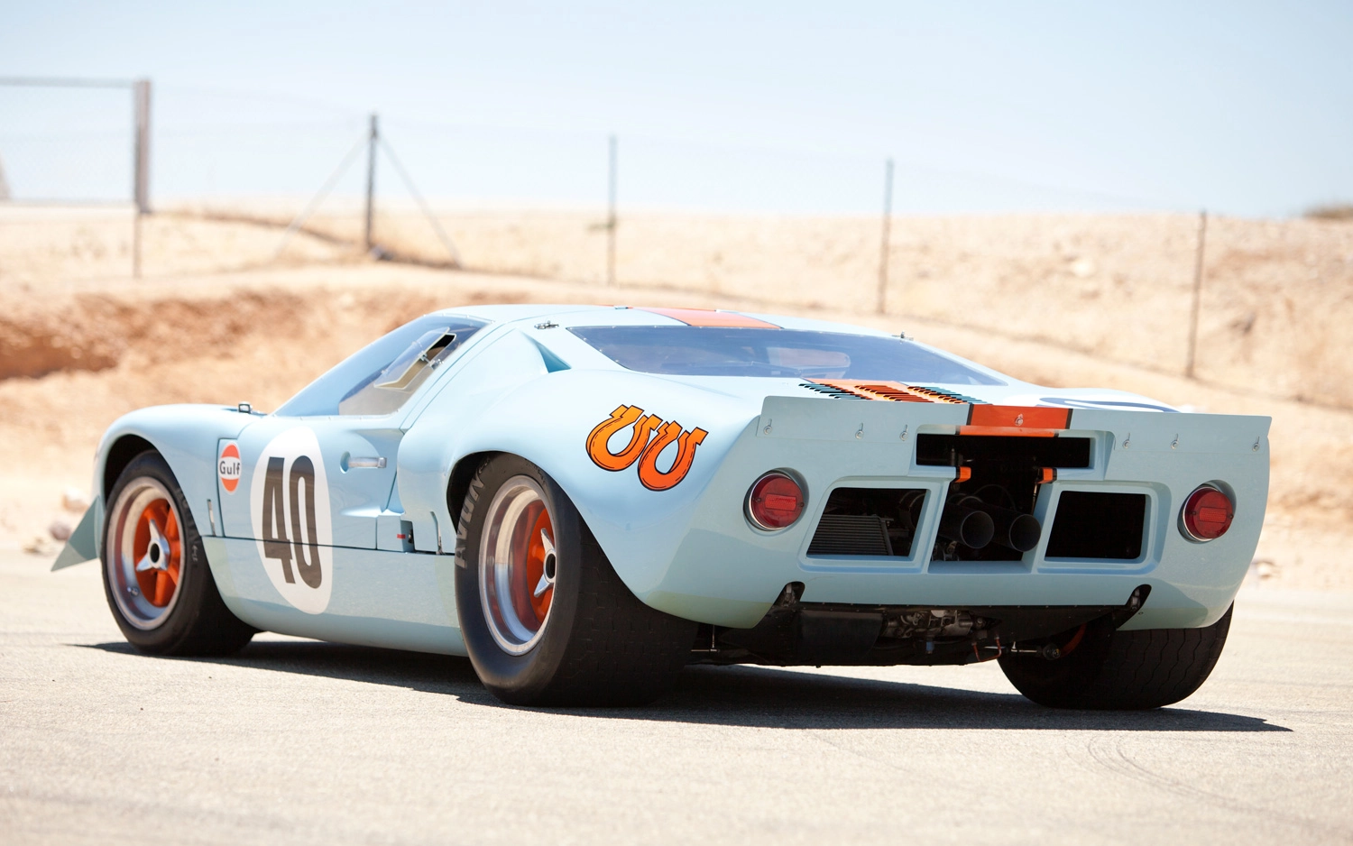 1968 Ford GT40 Gulf Mirage rear three quarter